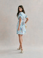 RUDY V-NECK FLORAL SHORT DRESS PETITE MENDIGOTE