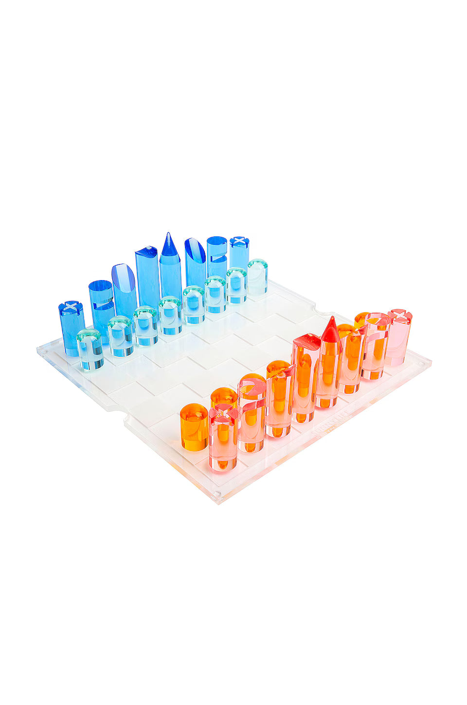 Juego de ajedrez y damas Lucite