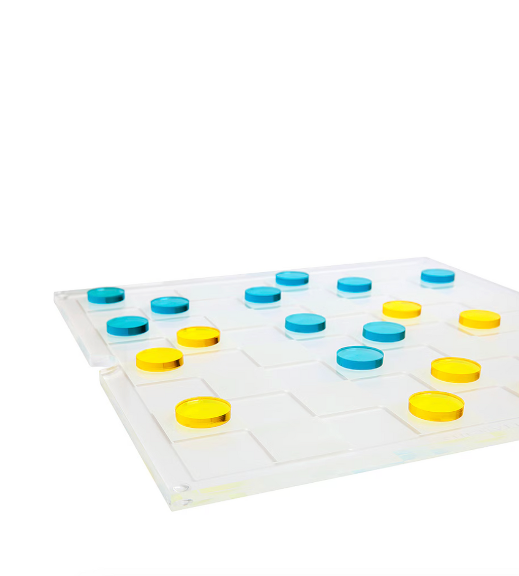 Juego de ajedrez y damas Lucite