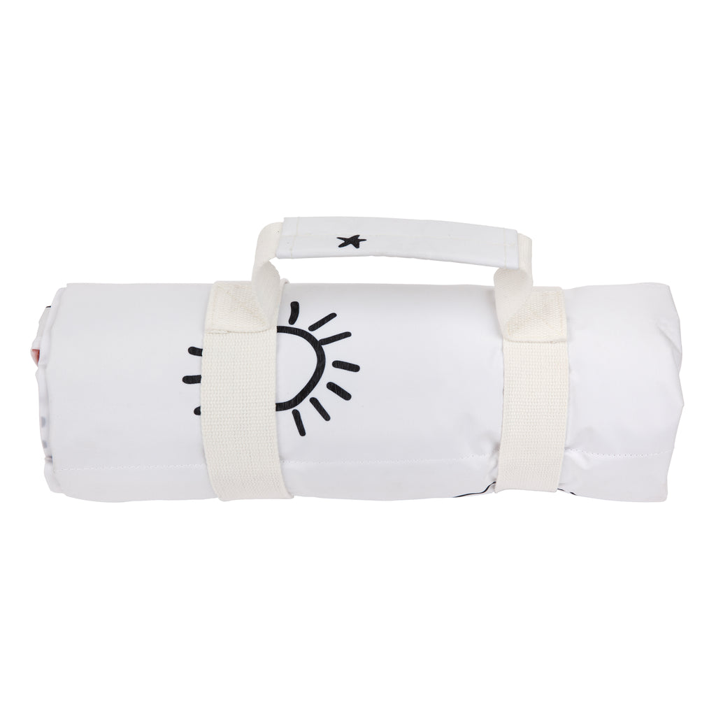 Beach Blanket - Black/White/Neon Orange