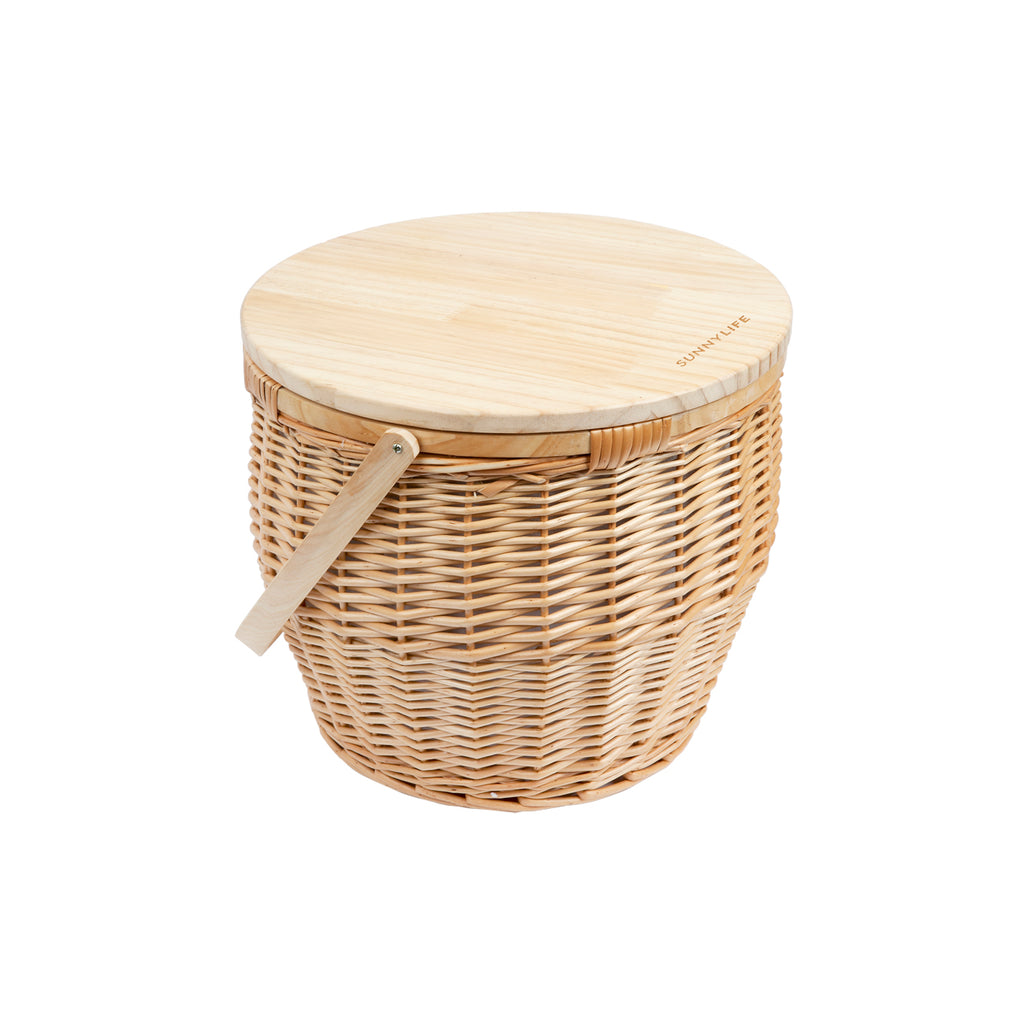Panier Isotherme Rond Pour Pique-nique - Indigo