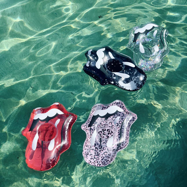 4 portabebidas inflables Rolling Stones Lips - Adultos