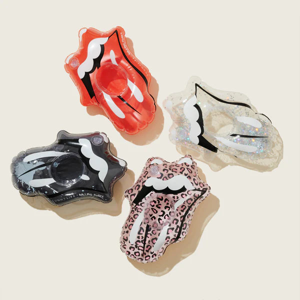 4 portabebidas inflables Rolling Stones Lips - Adultos