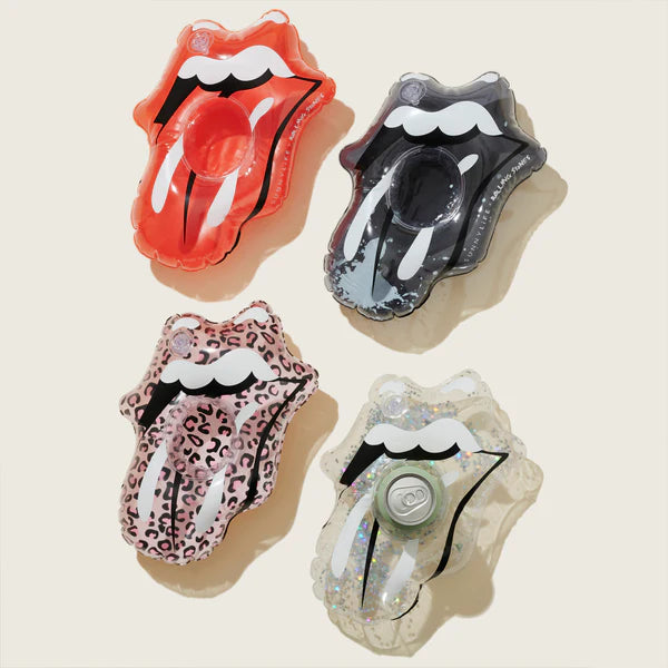 4 portabebidas inflables Rolling Stones Lips - Adultos