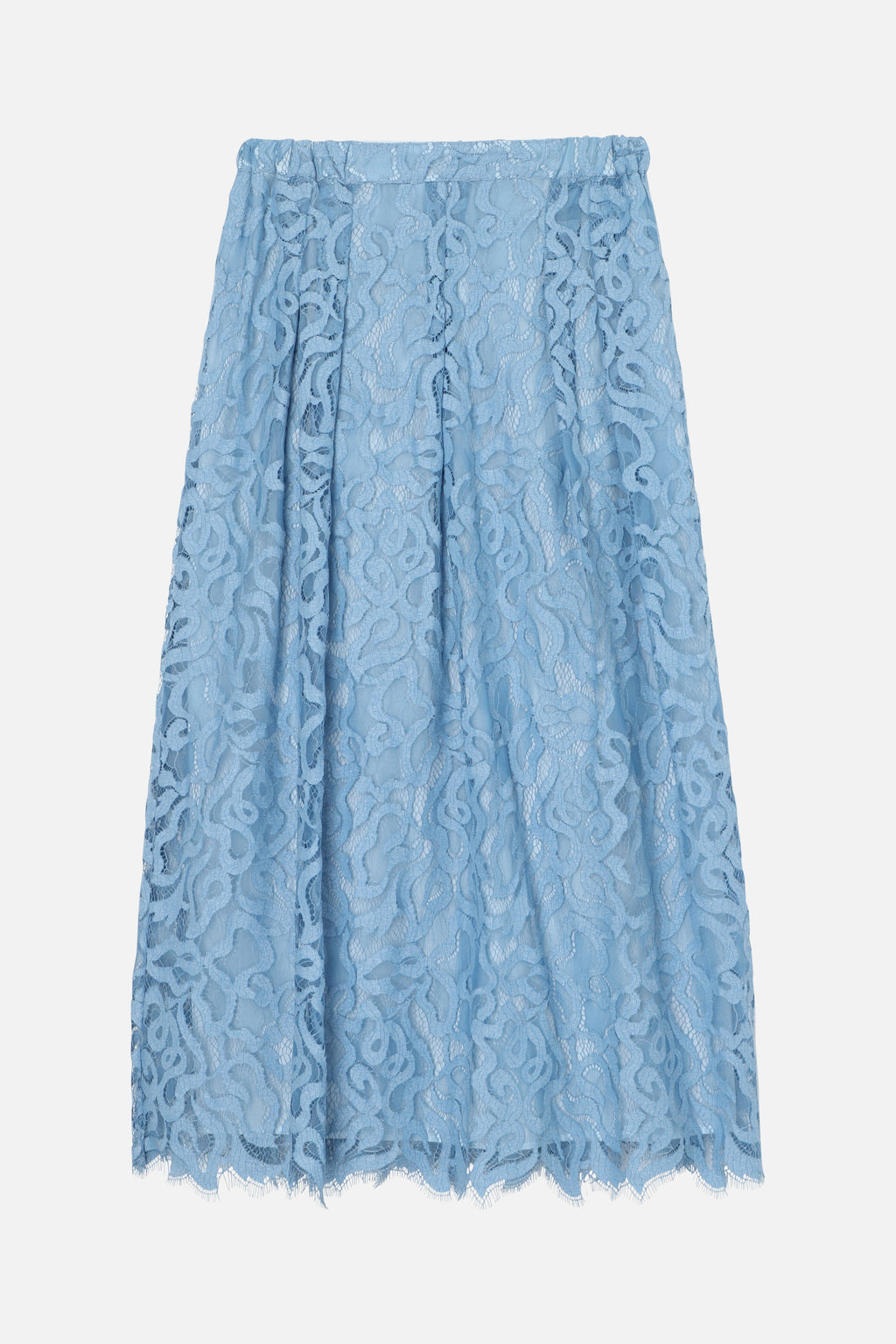 Denim Light Arabesque Maxi Skirt