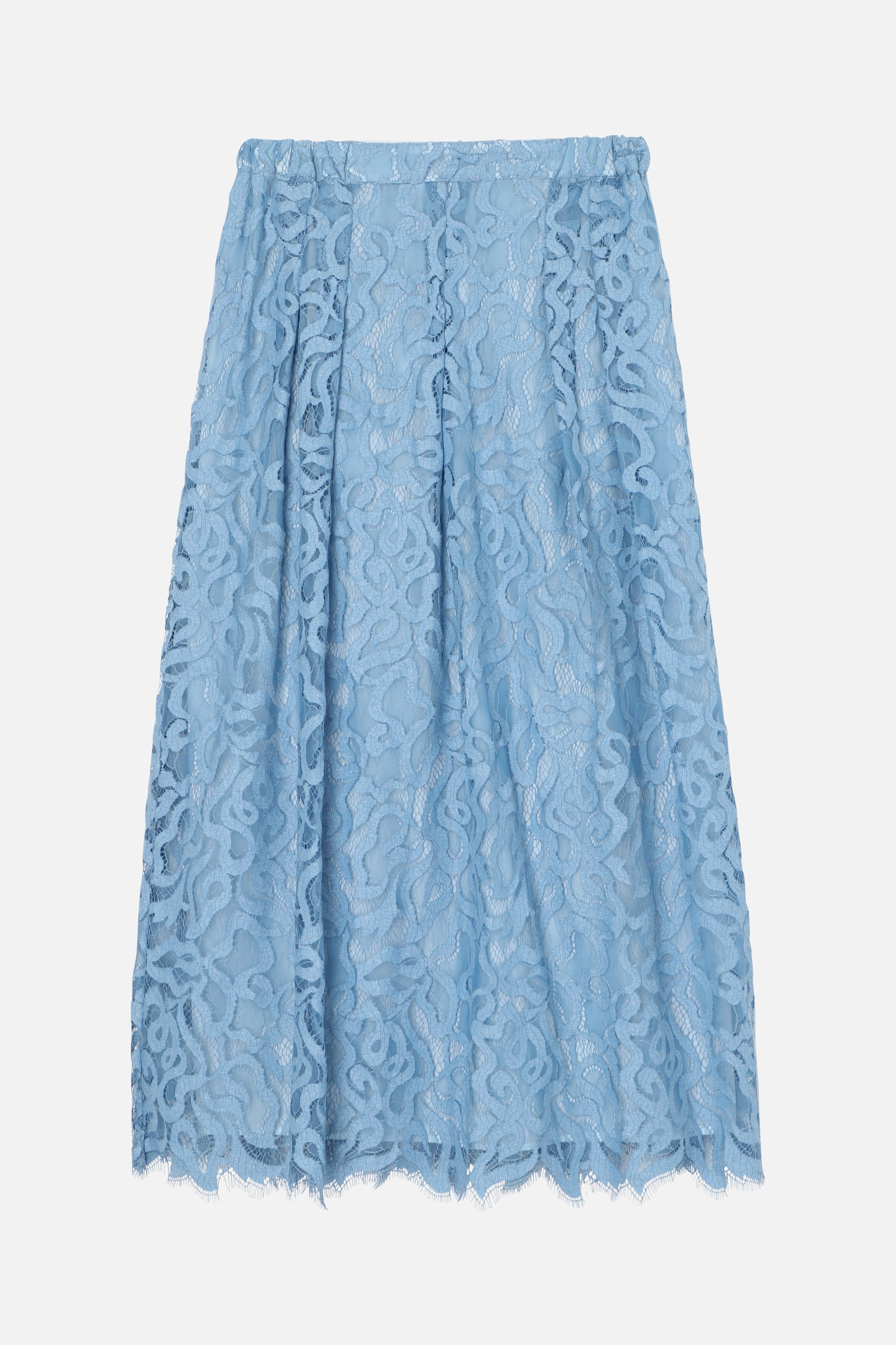 Denim Light Arabesque Maxi Skirt