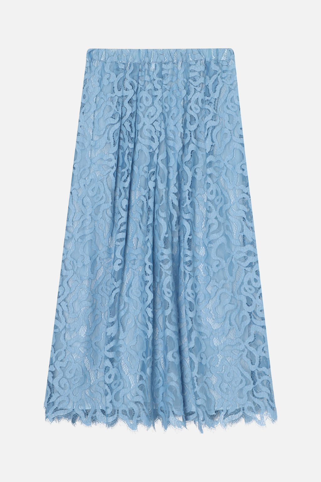 Denim Light Arabesque Maxi Skirt