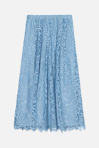 Denim Light Arabesque Maxi Skirt