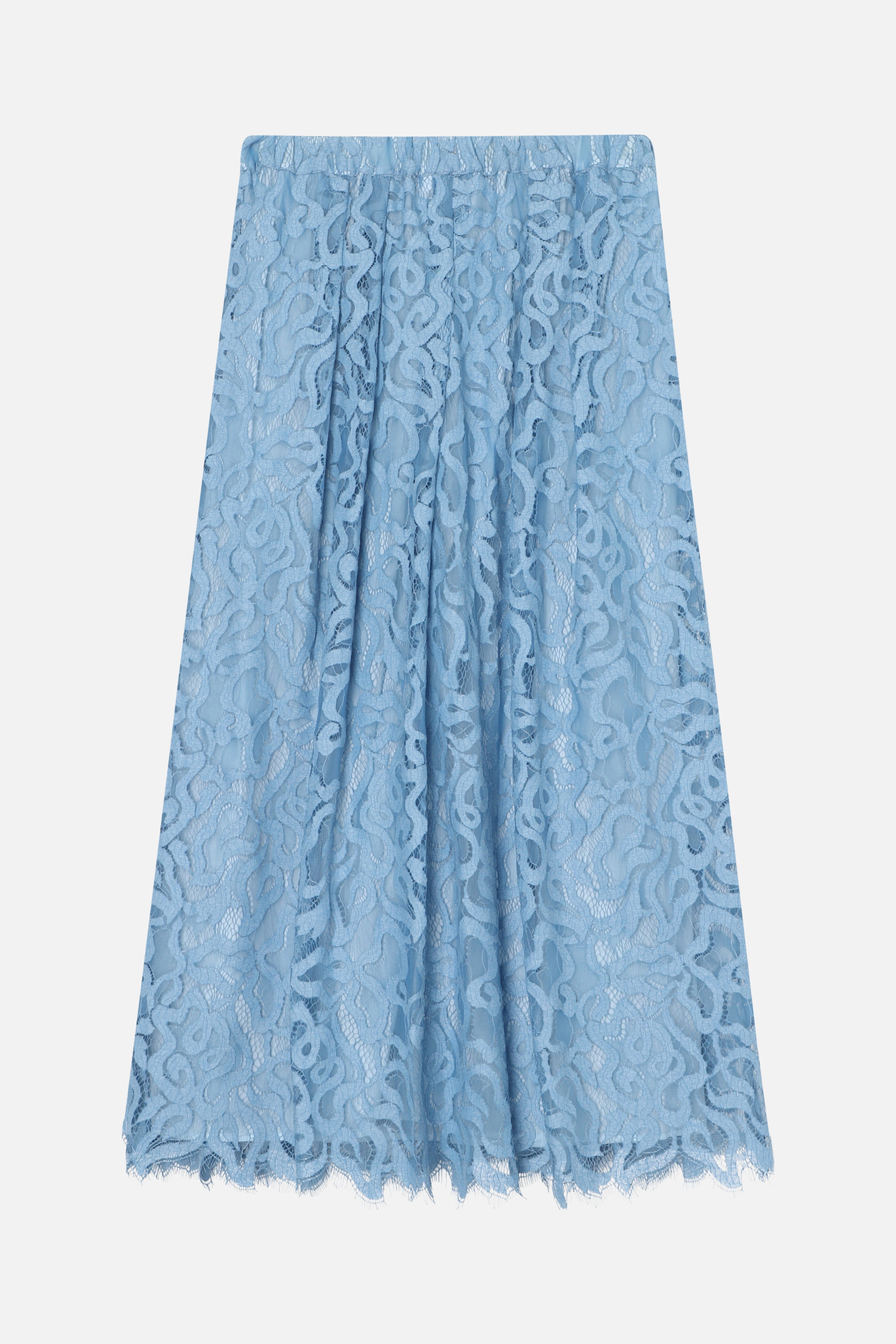 Denim Light Arabesque Maxi Skirt