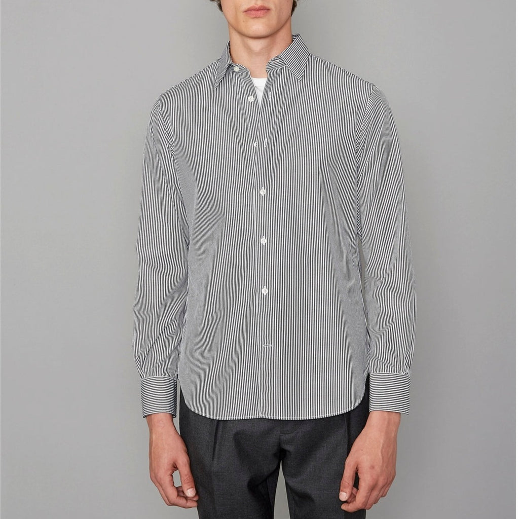 Chemise Giacomo Striped Cotton Shirt - Black/White