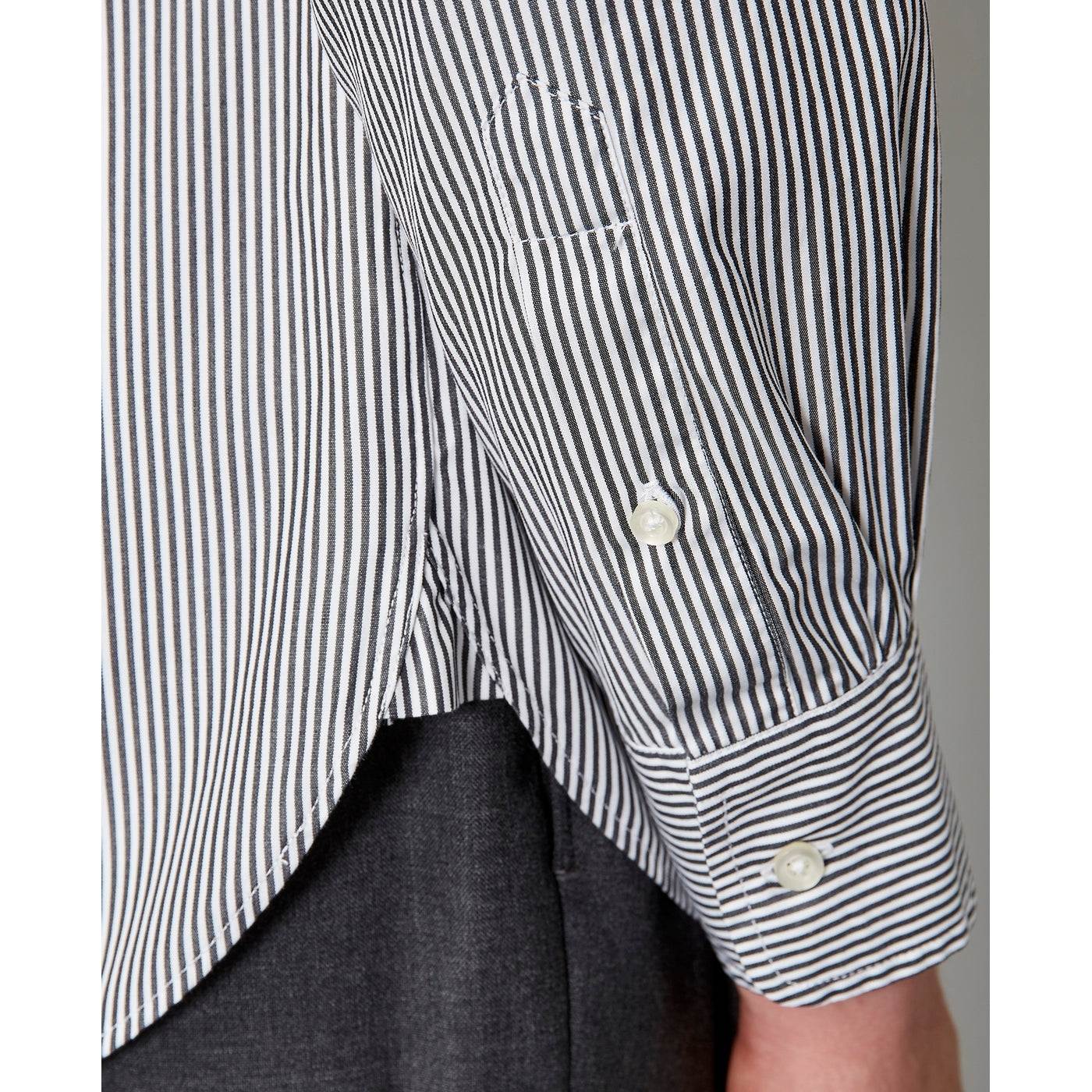 Chemise Giacomo Striped Cotton Shirt - Black/White