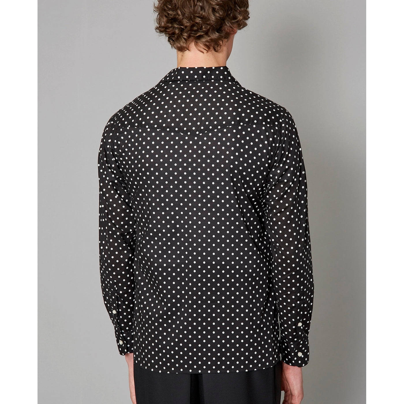 Chemise Dario Ls Jap Cot Peas Print - Black/White