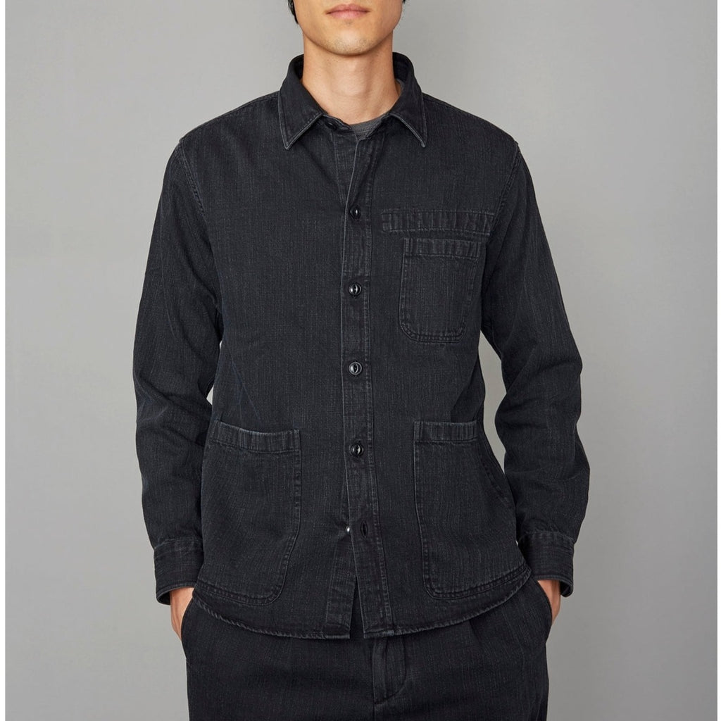 Chemise Tony Texture Stripe Itl Cot - Grey Black