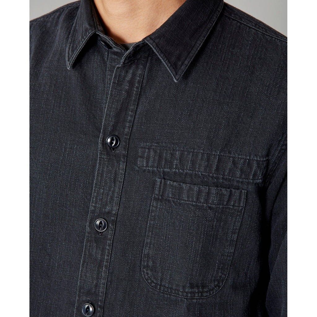 Chemise Tony Texture Stripe Itl Cot - Grey Black