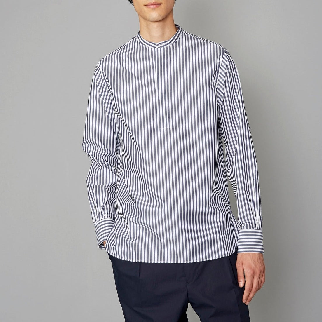 Chemise Alfred Striped Cotton Pop - Navy/White