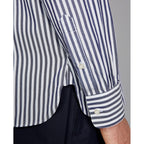 Chemise Alfred Striped Cotton Pop - Navy/White