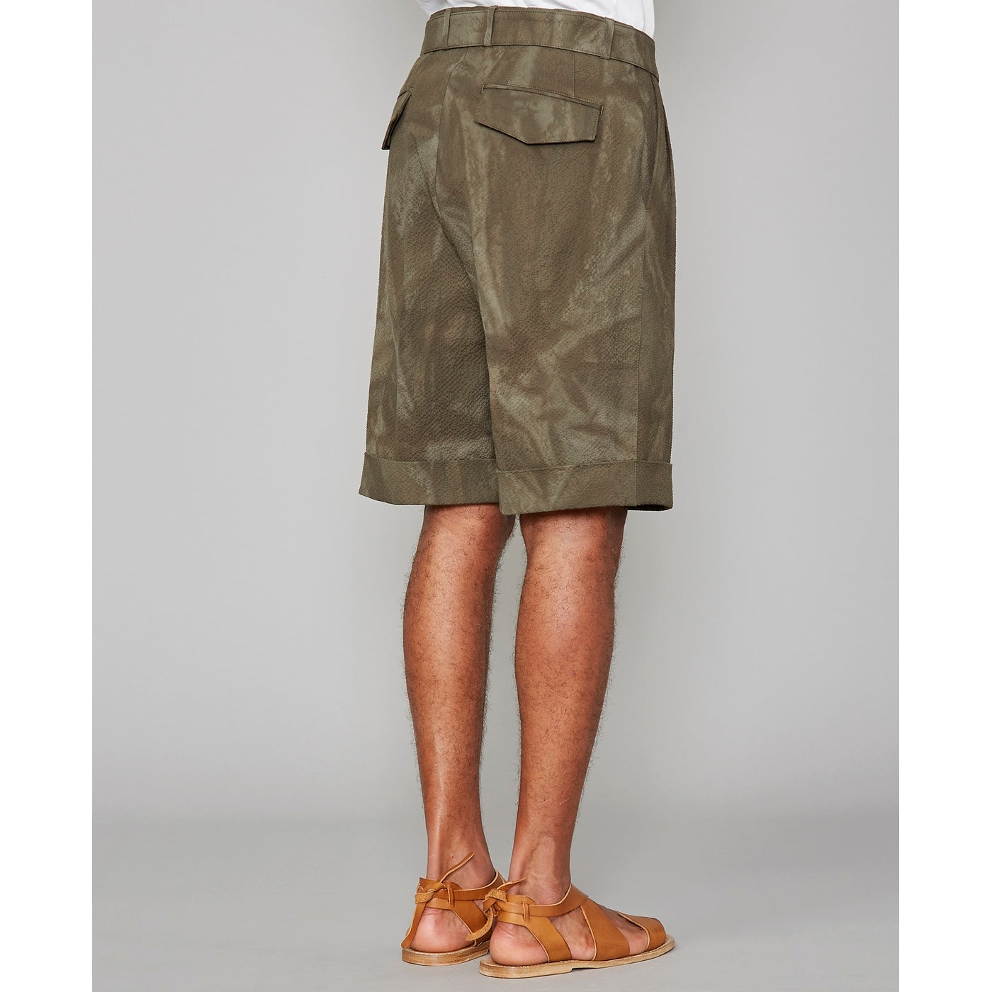 Short Luigi Shrt Itl Co Seer Tie Dye - Olive