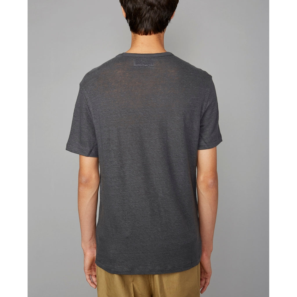 Tee Shirt Ss Tee Piece Dyed French Linen - Asphalt