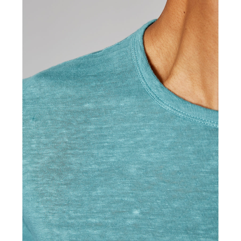 Tee Shirt Ss Tee Piece Dyed French Linen - Brittany Blue