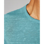 Tee Shirt Ss Tee Piece Dyed French Linen - Brittany Blue
