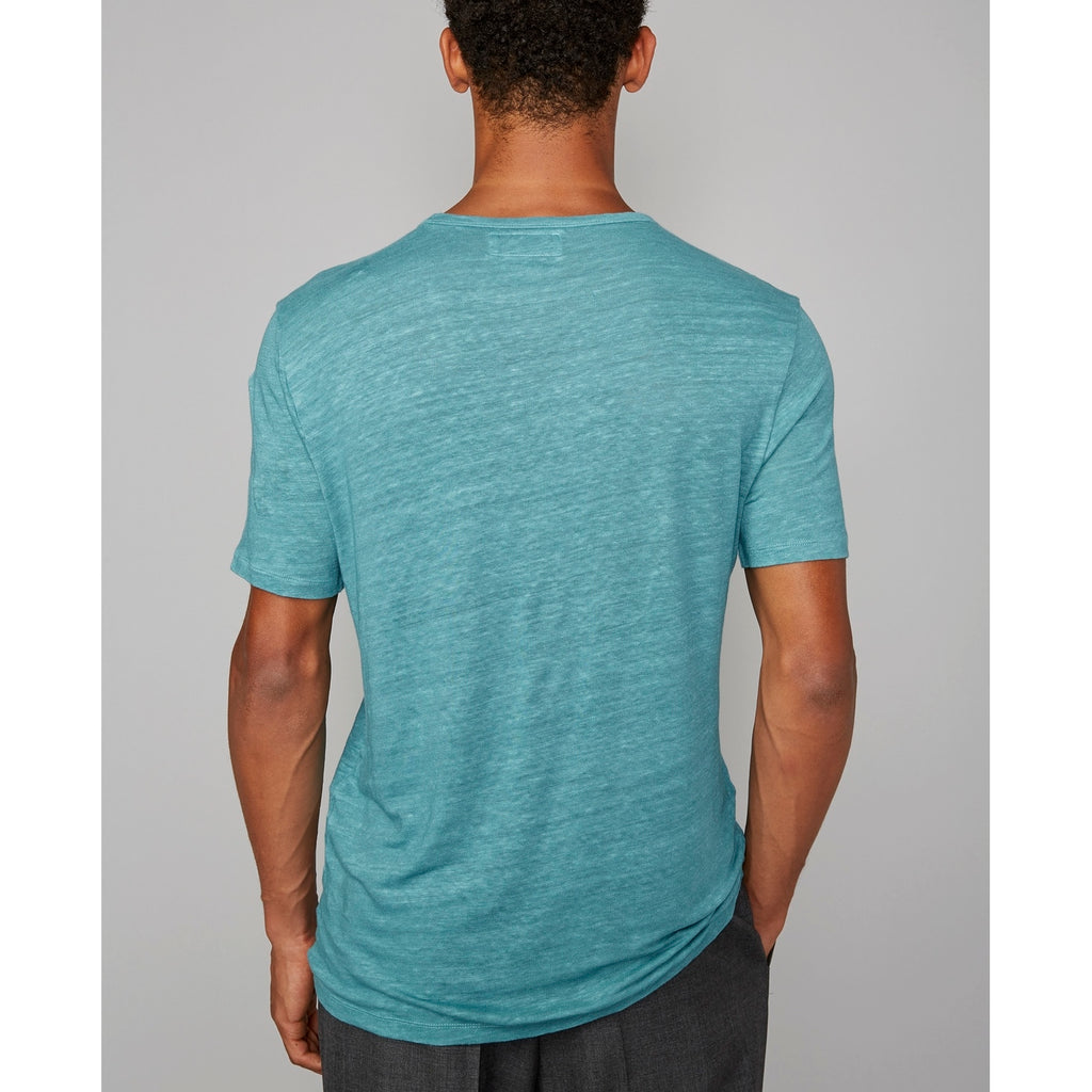 Tee Shirt Ss Tee Piece Dyed French Linen - Brittany Blue