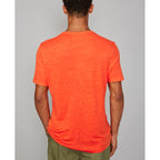 Tee Shirt Ss Tee Piece Dyed French Linen - Orange