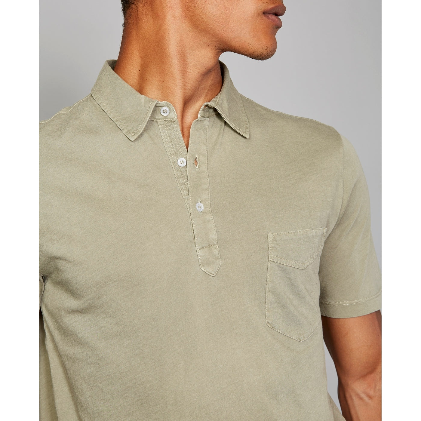 Tee Shirt Bd Polo Ice Touch Co Pgmt Dyed - Light Olive