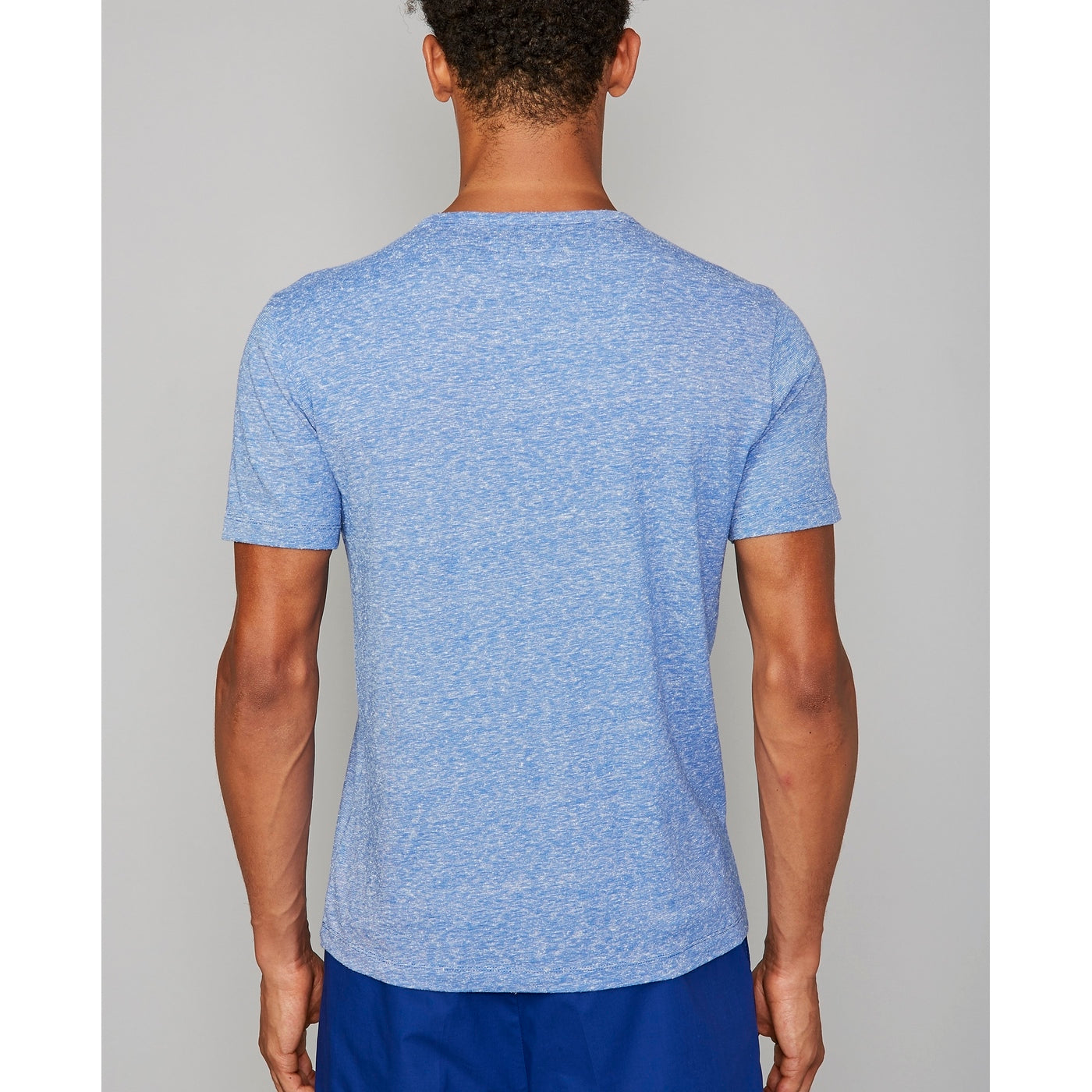 Tee Shirt Ss Tee Slub Striped Co Silk - White/Blue