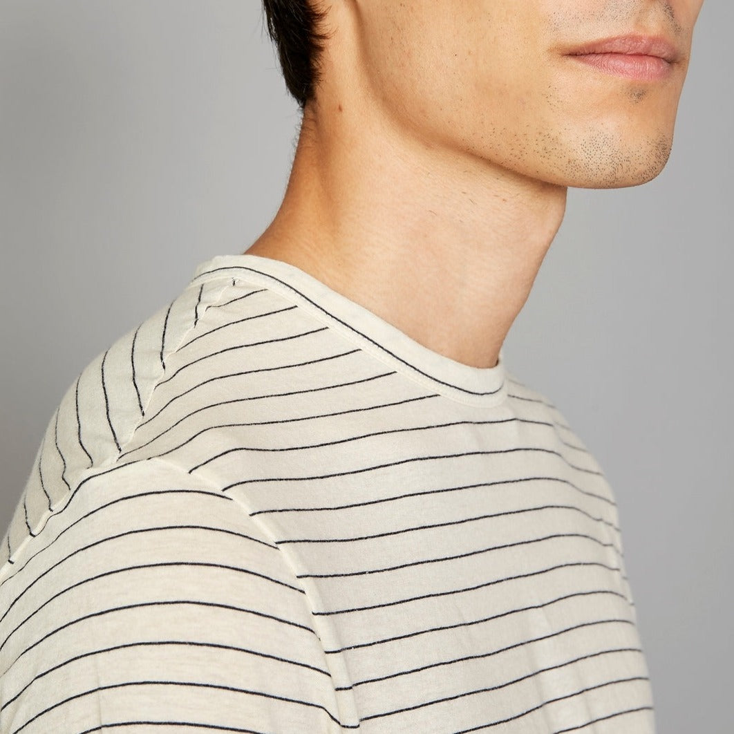 Tee Shirt Ss Tee Jap Co Li Stripe - Ecru/Navy