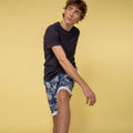 Faguo - Short Saulieu Cotton - Bleu/Ecru - Homme
