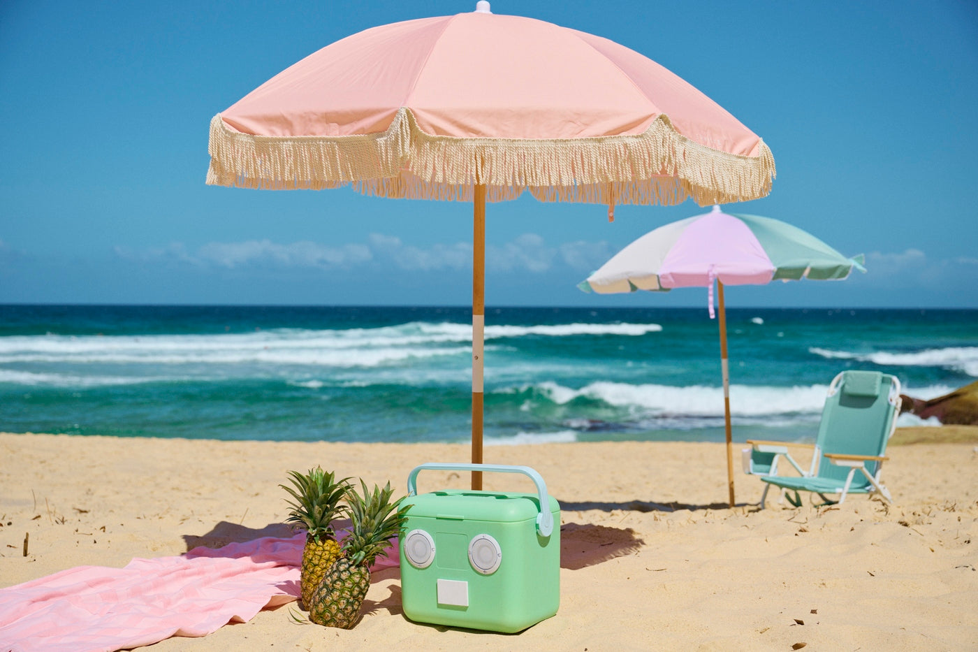 Parasol de Plage De Luxe - Saumon