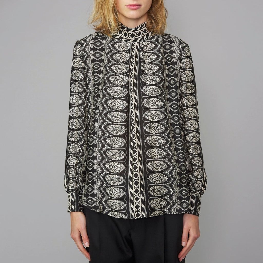 Chemise Gabrielle Top Georgia Print - Black/Ecru