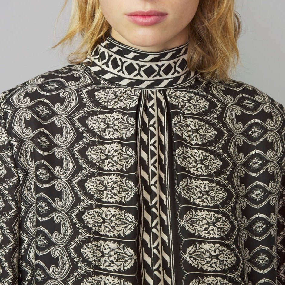 Chemise Gabrielle Top Georgia Print - Black/Ecru