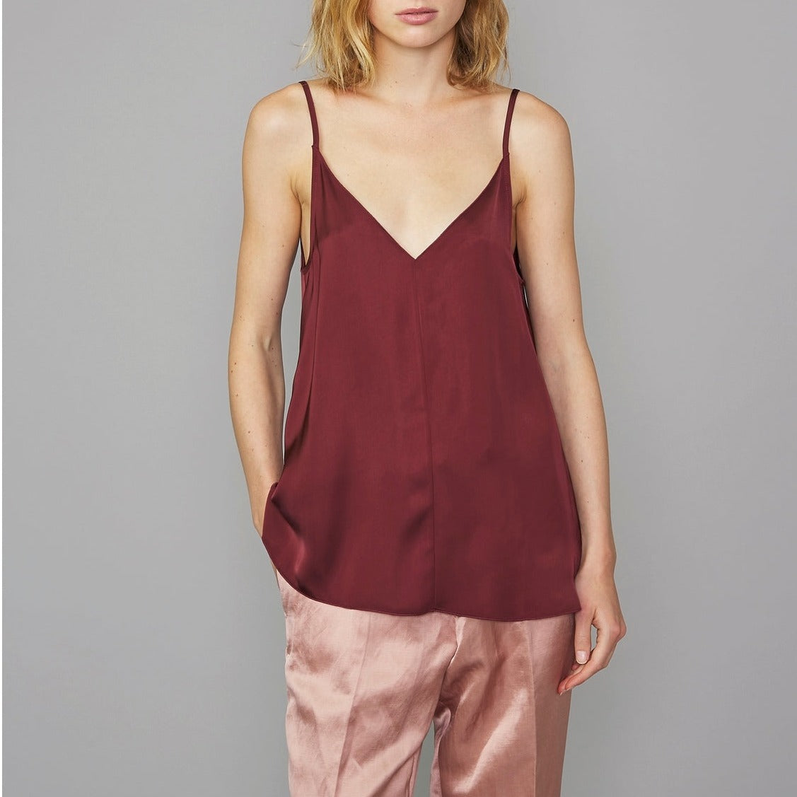 Chemise Florentina Top Itl Vi Satin - Burgundy