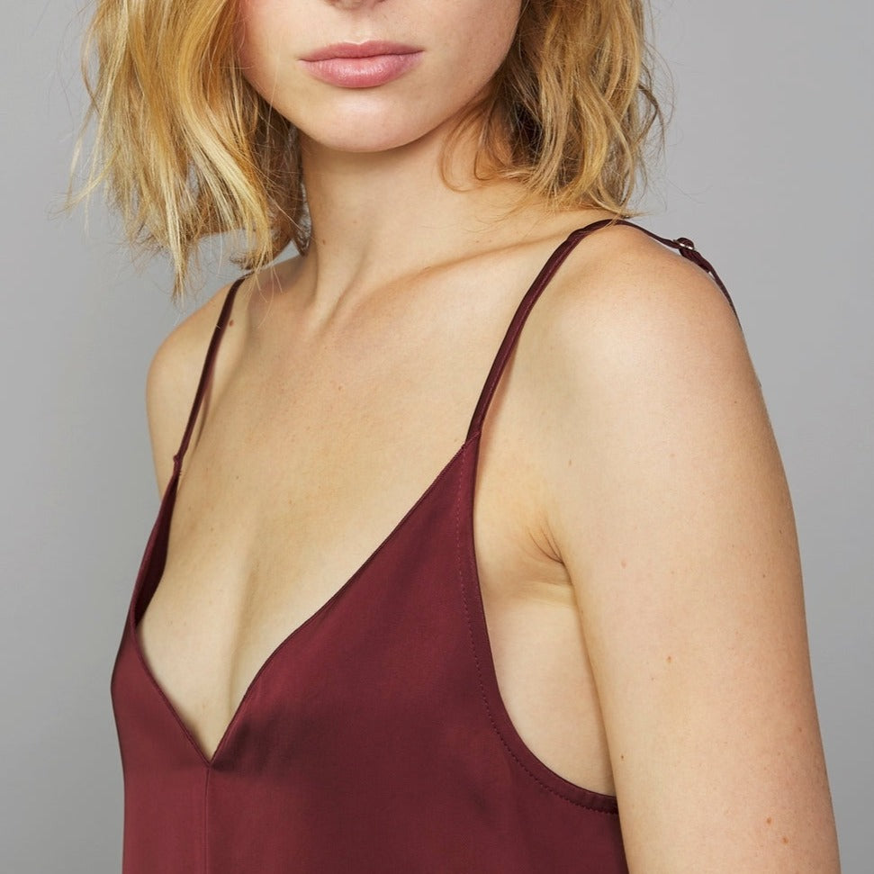 Chemise Florentina Top Itl Vi Satin - Burgundy