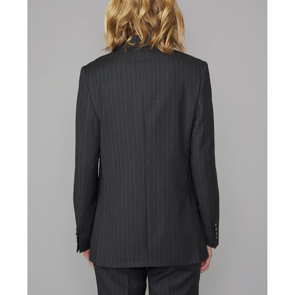 Tlg Veste Charlene Jkt Itl Wo Pinstripe - Grey/Ecru