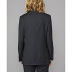 Tlg Veste Charlene Jkt Itl Wo Pinstripe - Grey/Ecru