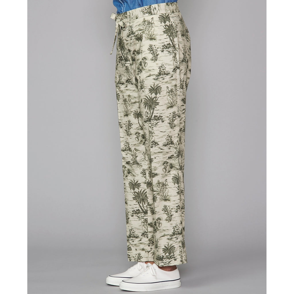 Tlg Pants Miranda Pts Palms Print Co - Beige/Olive Night