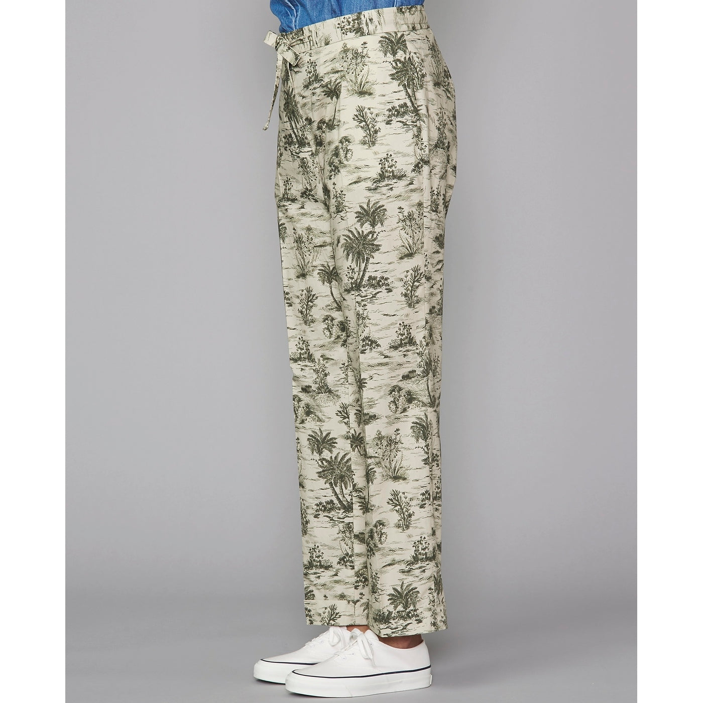 Tlg Pants Miranda Pts Palms Print Co - Beige/Olive Night