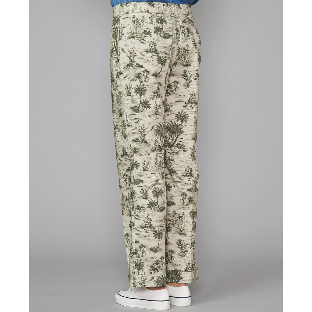 Tlg Pants Miranda Pts Palms Print Co - Beige/Olive Night