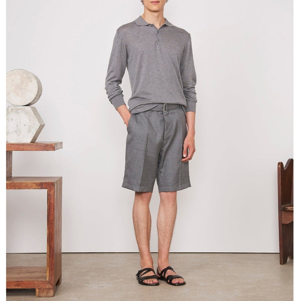 Short Georges Short Itl Fresco Wool - Light Grey
