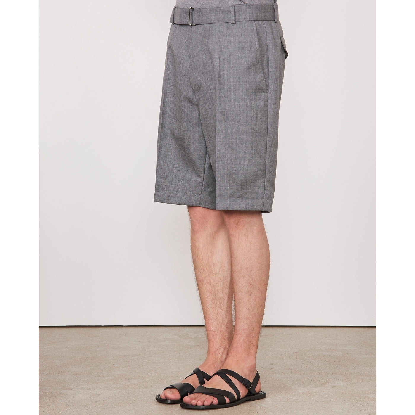 Short Georges Short Itl Fresco Wool - Light Grey