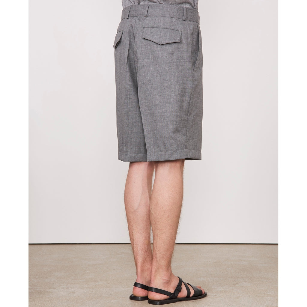 Short Georges Short Itl Fresco Wool - Light Grey