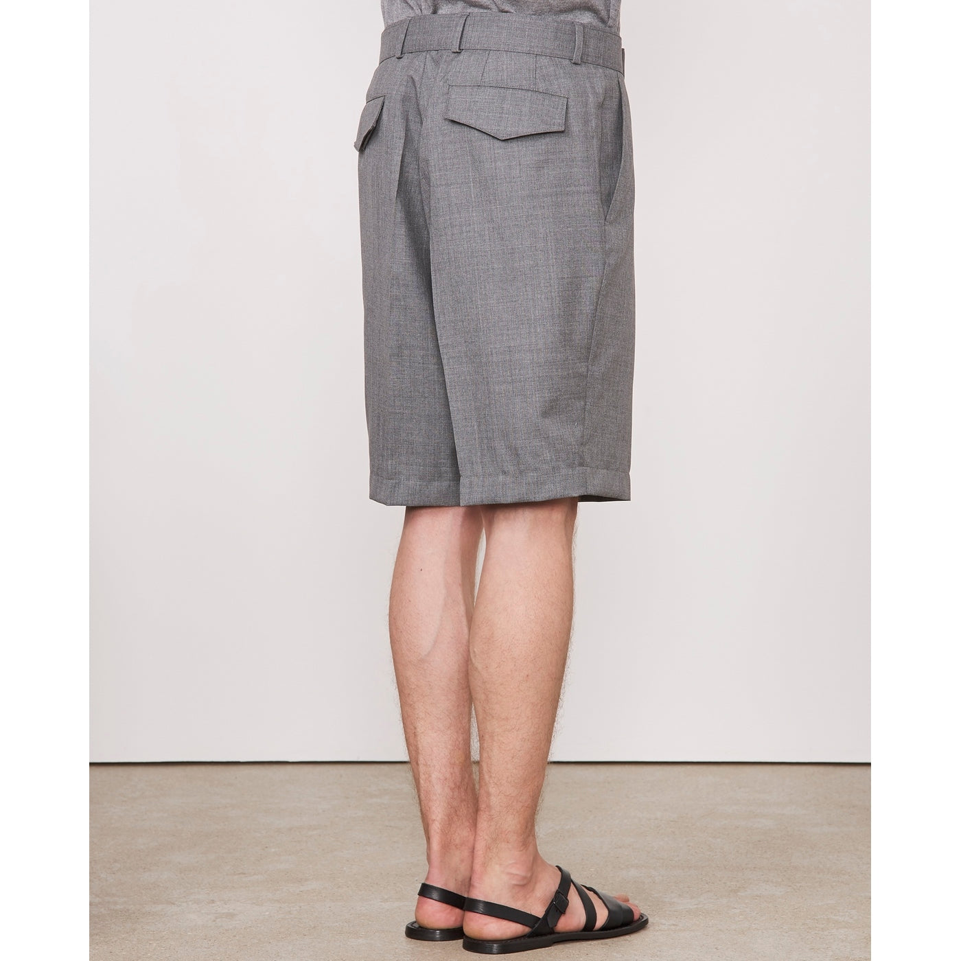 Short Georges Short Itl Fresco Wool - Light Grey