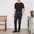 Tee Shirt Ss Tee Piece Dyed French Linen - Black