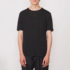 Tee Shirt Ss Tee Piece Dyed French Linen - Black