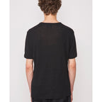 Tee Shirt Ss Tee Piece Dyed French Linen - Black
