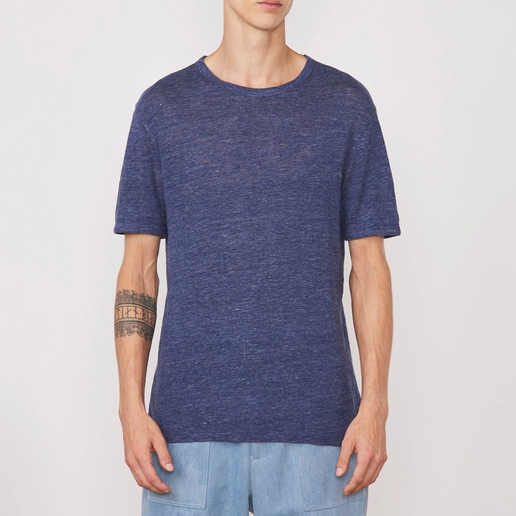 Tee Shirt Ss Tee Heather French Linen - Heather Blue