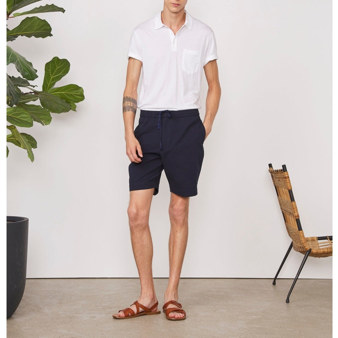 Tee Shirt Bruno Pkt Piece Dye Co Ten - White