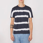 Tee Shirt Sstee Ice Touch Stripe Tie Dye - Navy/White